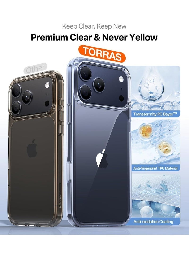 جراب شفاف لهاتف آيفون 17 برو ماكس - مزود بزر للتحكم بالكاميرا، فائق النحافة، مقاوم للصدمات، مقاوم للاصفرار، مقاوم للخدوش، قبضة محسنة، جرابات هواتف مزخرفة يمكنك صنعها بنفسك (لهاتف آيفون 17 برو ماكس) - Image 4